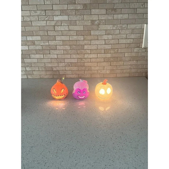 Villains‎ Disney Light Up Pumpkins Halloween set of 6 bj - Picture 3 of 5